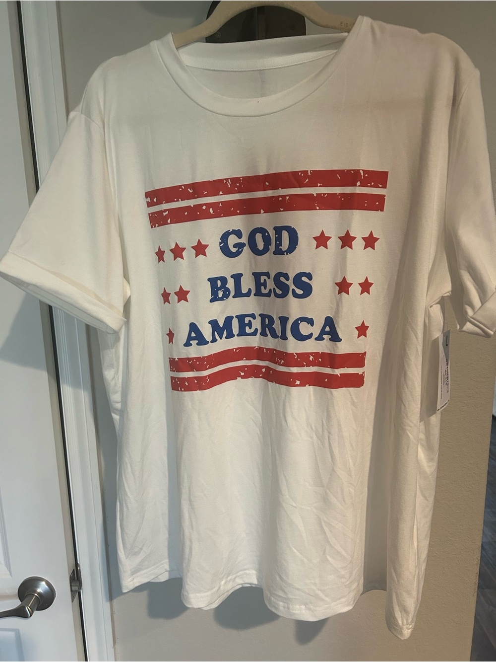 White "God Bless America" Graphic Tee for Kids